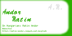 andor matin business card